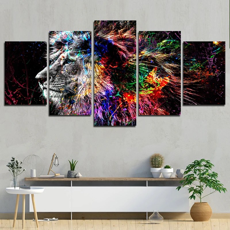 Hair Painting And Mural Room Decoration Five-piece Set Frameless