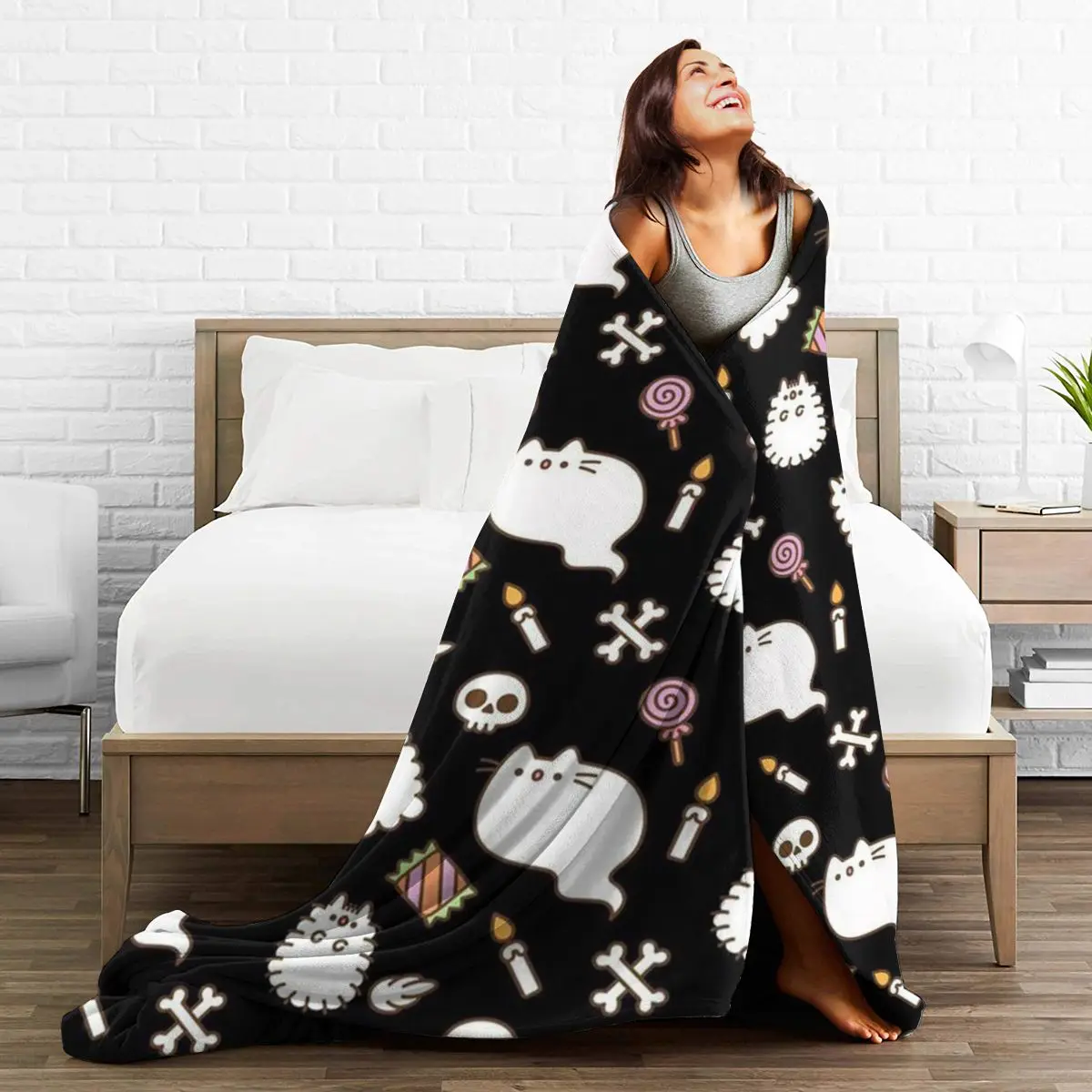 

3D Cartoon Sherpa Blanket Warm Super Soft Flannel Office Nap Bedspread Sofa Bedding Plush Quilt Plaids 294043358