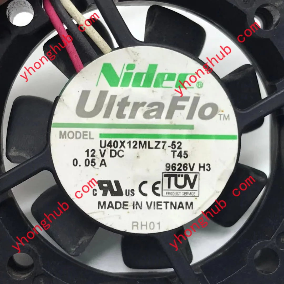 NIDEC U40X12MLZ7-52 T45 DC 12V 0.05A 40x40x10mm 3-Wire Server Cooling Fan | Компьютеры и офис