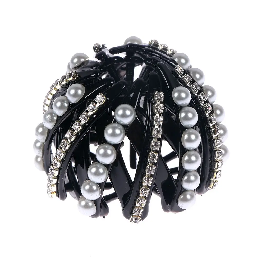 Заколки для волос с жемчужинами и стразами женские разноцветные зажимы пучка