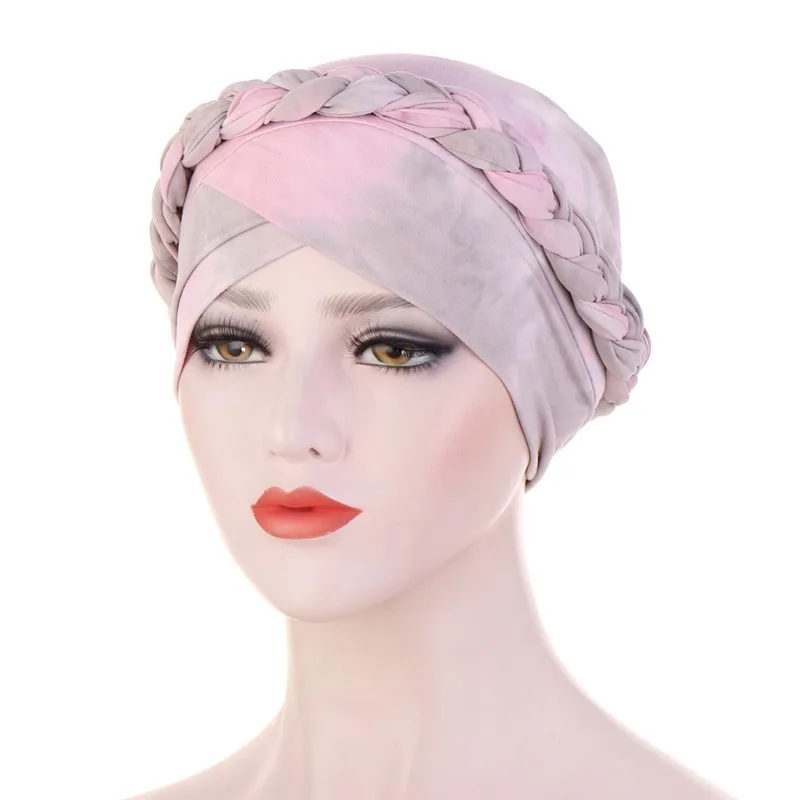 

Patterened Hijabs Tie dye Islam muslim head scarf Headscarf Bonnet Cap Turban Hat Ponytail Muslim Head Cover Resuable Hat Folds