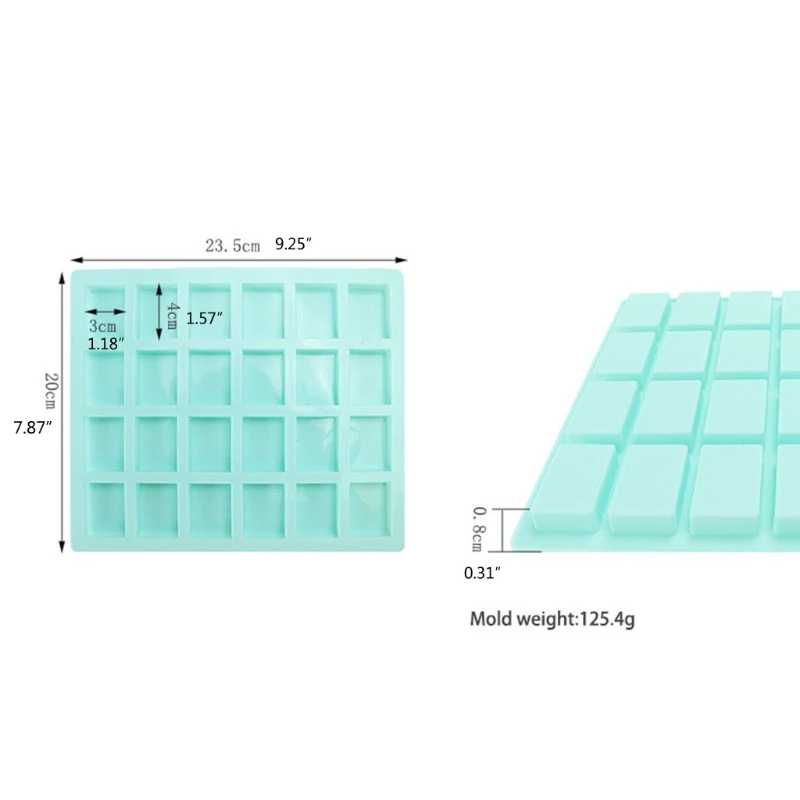 

24 Holes Rectangle Ice Cube Mold Chocolate Fondant Silicone Mould Baking Tray