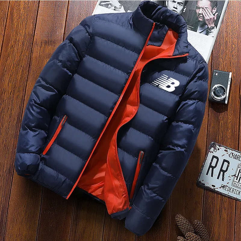 

2021 new warm and thick men's parker jacket winter casual fashion men's jacket jacket solid collar men's windproof cotton clothi