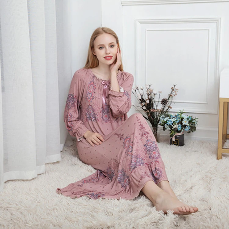 Длинные ночные рубашки для сна сорочка ночная рубашка из модала и хлопка милая