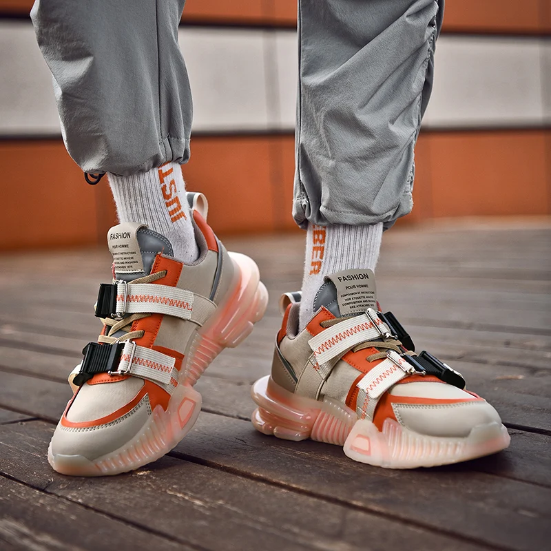 Fashio Buckle Strap Men Hip Hop Shoes Superstar Platform Men Sneakers High Quality Chunky Trainers Men Popcorn Running Shoes Man