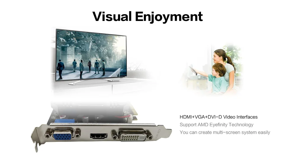 Yeston Radeon R5 240 GPU 4 Гб GDDR3 64 бит игровой Настольный ПК видеокарты Поддержка VGA/DVI-D/HDMI