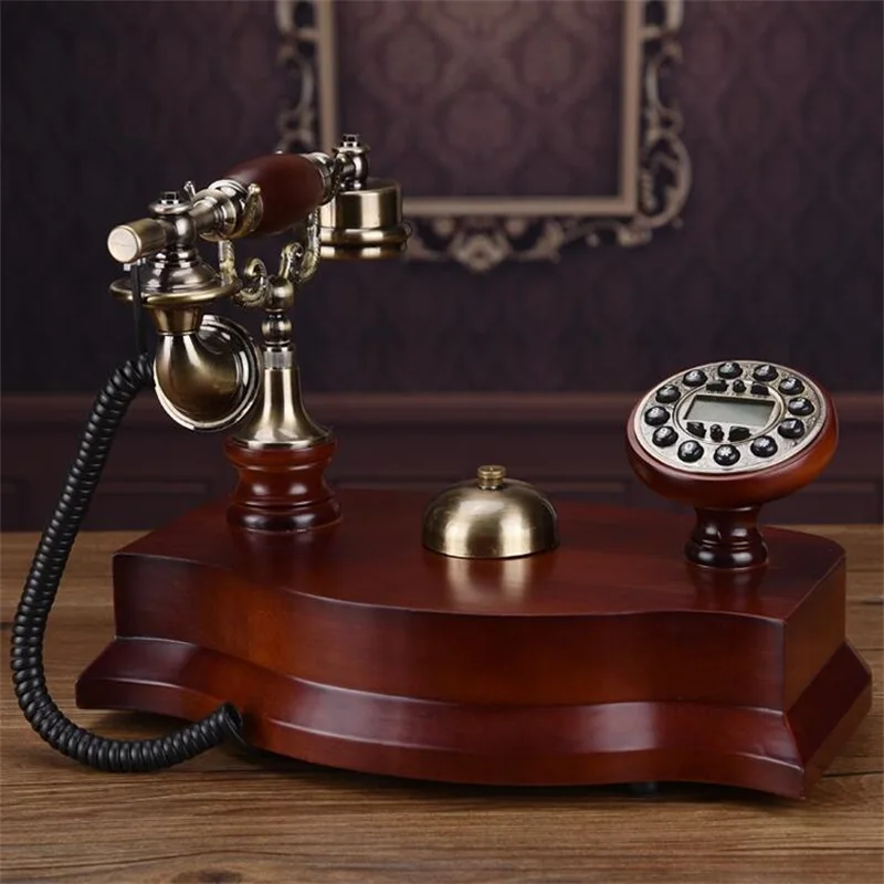 

Antique Corded Telephone Resin Fixed Digital Retro Phone Button Dial Vintage Decorative Rotary Dial Telephones Landline for Home