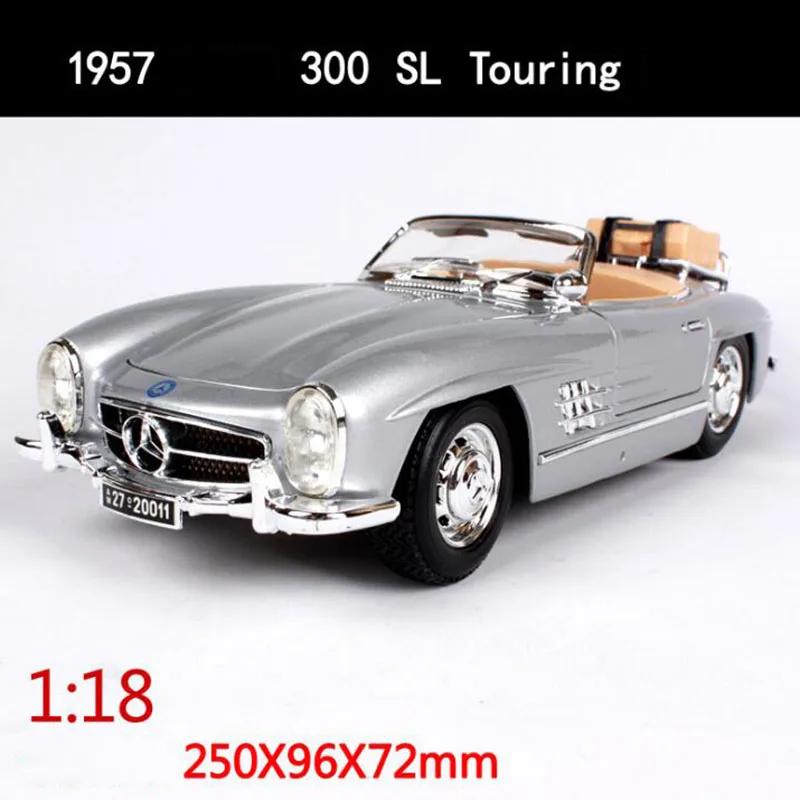 1/18 Масштаб литья под давлением 1954 классическая модель автомобиля 300SL высокая