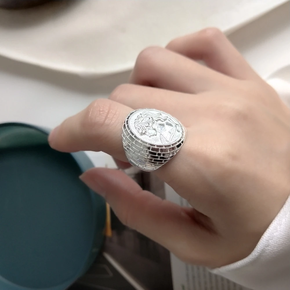 Сверхмощный стерлингового серебра 925 пробы большое кольцо Королевы Ювелирные