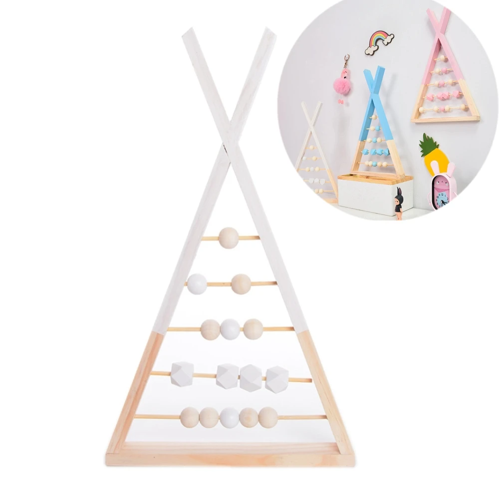 

Children'S Wood With Beads Educational Toys Houses Wooden Decoration