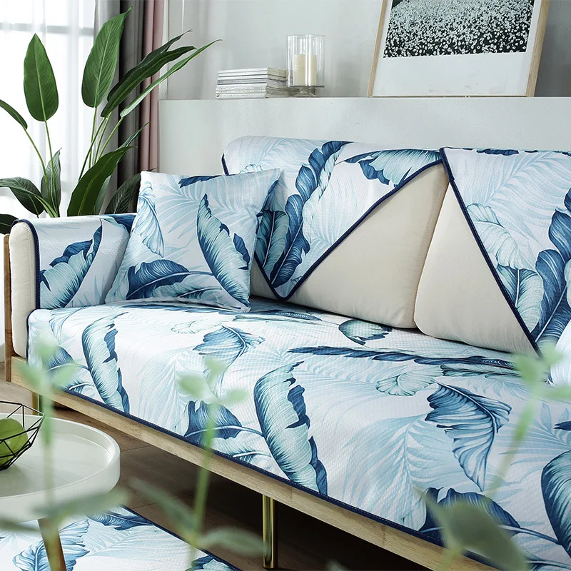 Новинка чехлы для диванов с принтом в скандинавском стиле из ледяного шелка