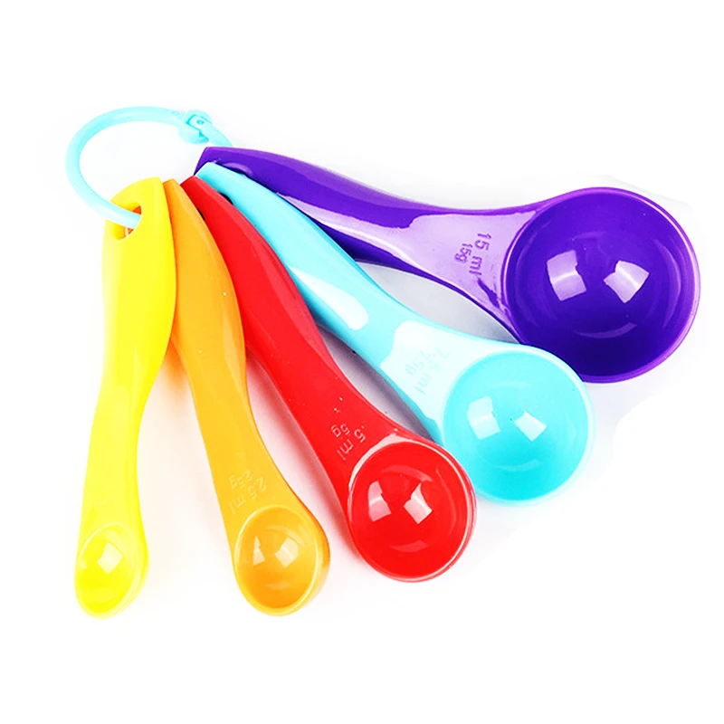 

5pcs/set Measuring Spoons Colorful Plastic Measure Spoon Useful PP Baking Accessories Kitchen Baking Measuring Tools