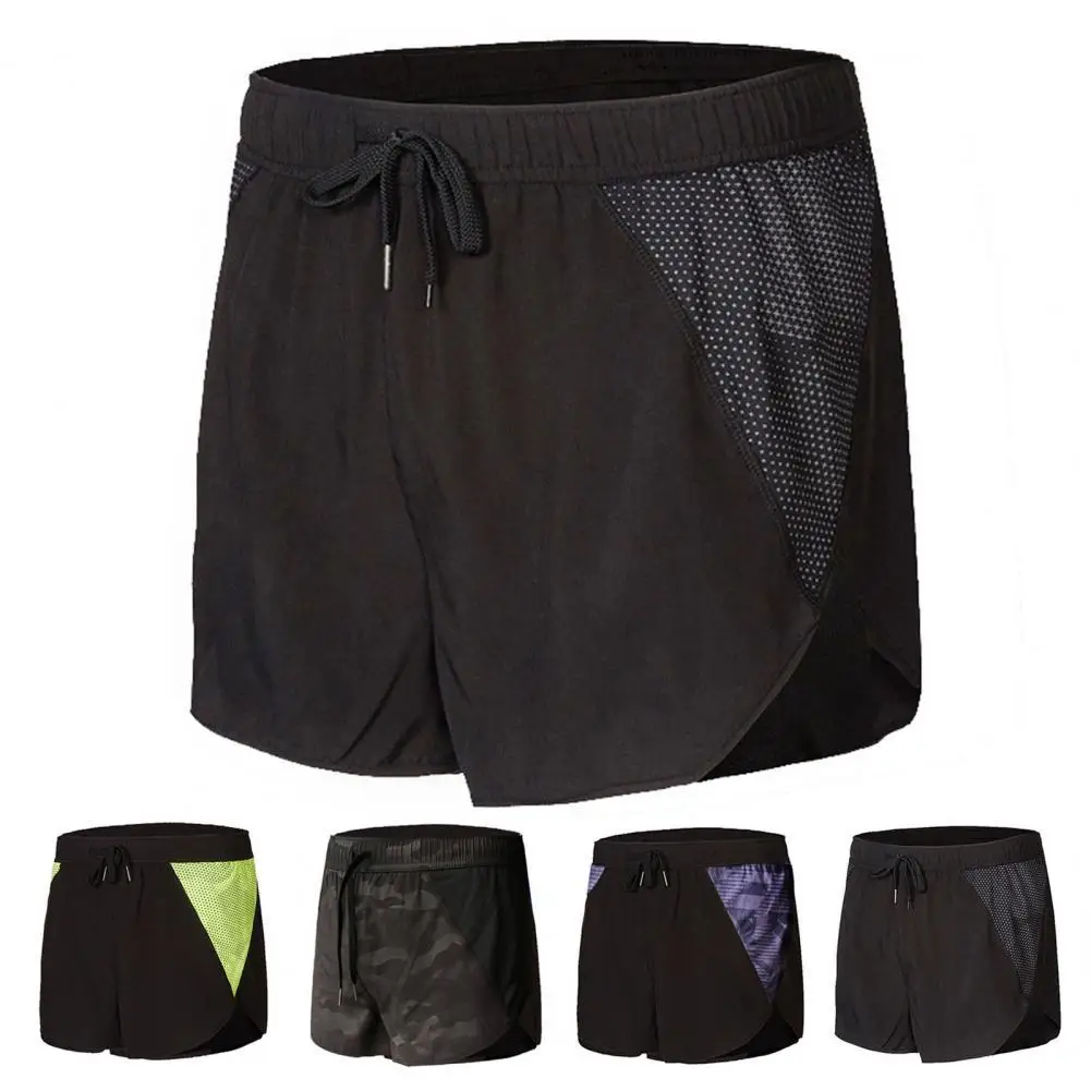

Men Sportswear New Gyms Fitness Shorts Color Block Quick Dry Men Elastic Waist Drawstring Shorts for Training M-3xL