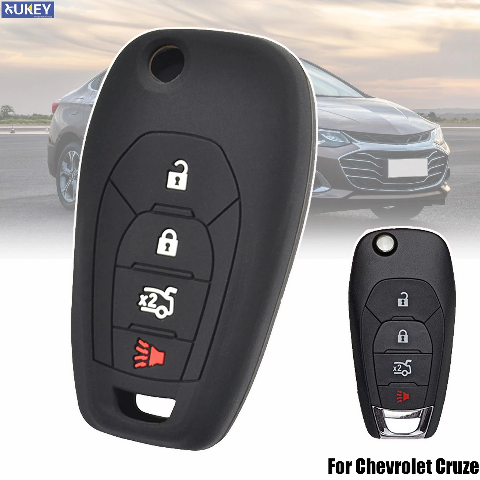 

Силиконовый чехол-книжка для ключа с дистанционным управлением для Chevrolet Cruze, чехол-Обложка, чехол-держатель с 4 кнопками, 2016, 2017, 2018, 2019