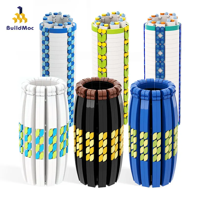 

Mouth vase for Rose Flower Colorful wide Bouquet Building Blocks City Romantic Kit Construction Friends Bricks Toys Kids Gifts