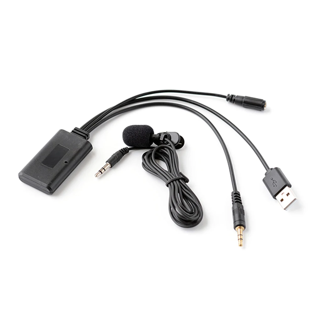 Универсальный автомобильный AUX аудио BT USB адаптер с микрофоном беспроводные