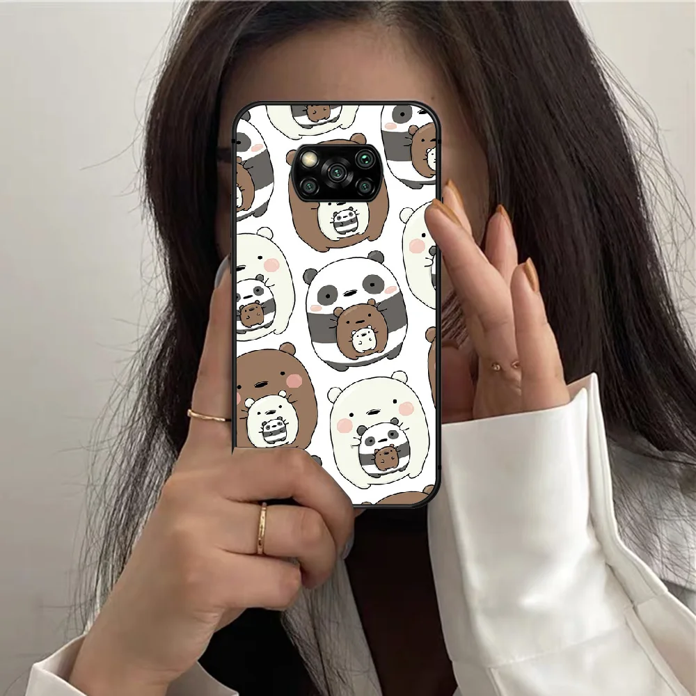 

We panda Ice Bear Cartoon Phone Case For XIAOMI MI 8 9 SE Note 10 T Pro Lite Max 2 Poco X A 3 black Prime Soft Back Pretty