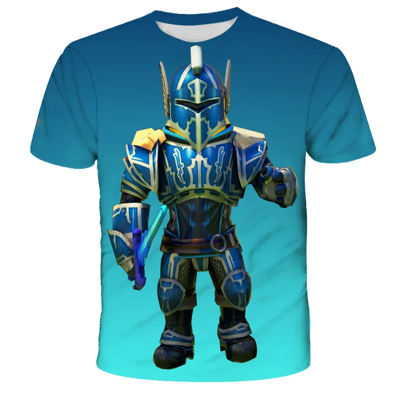 

Summer Children's Robloxing Anime CartoonT-shirt Baby Short-Sleeved Tops Men And Women Half-Sleeved TopsThin Outdoor Sweatshirts
