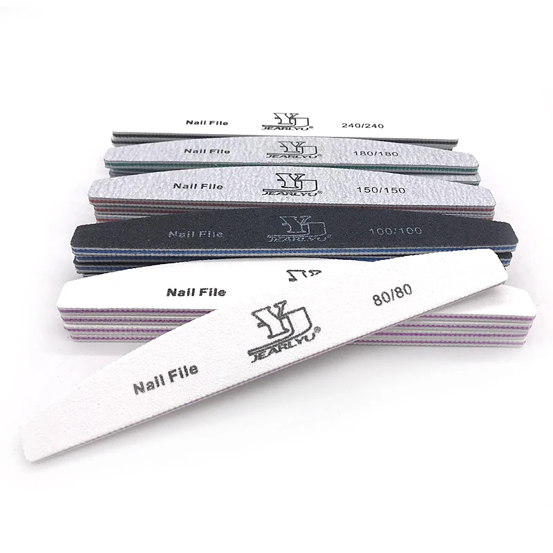 50 Pcs Professional Nail Files Sandpaper 80/100/150/180/240 nagel vijlen Nail Buffer Blocks Lime Curve Manicure Nail File Tools