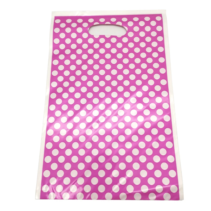 

100PCS Pink Polka Dots Theme Events Decorate Kids Favors Loot Bag Happy Baby Shower Candy Gifts Bags Birthday Party Supplies