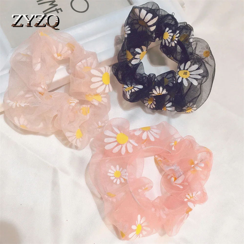 ZYZQ Summer Small Fresh Large Intestine Hair Ring Net Yarn Daisy Rope to Send Girlfriend Gifts | Украшения и аксессуары