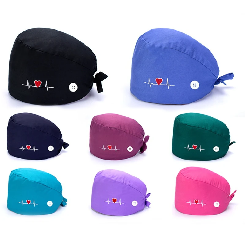 Шапка медсестры с вышивкой в форме сердца для женщин шапка салона красоты аптеки
