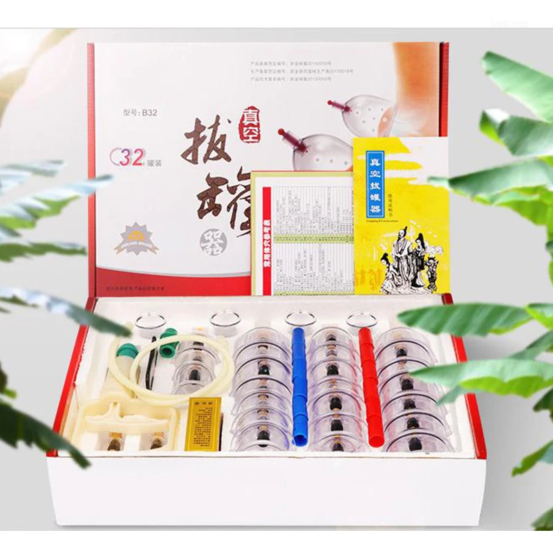 Банки для вакуумного массажа HANRIVER 32 шт. массажер тела антицеллюлитный мониторы