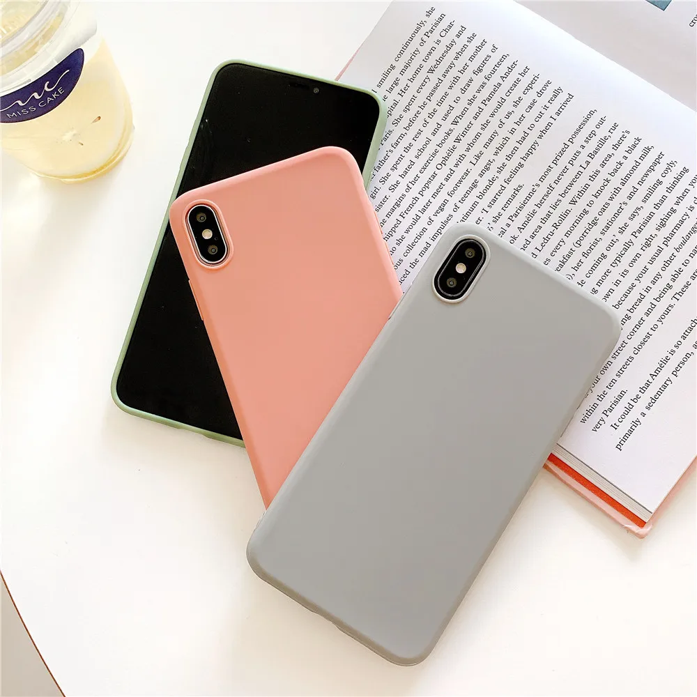 Силиконовый чехол для iphone 11Pro Max тонкий мягкий из ТПУ карамельных цветов задняя