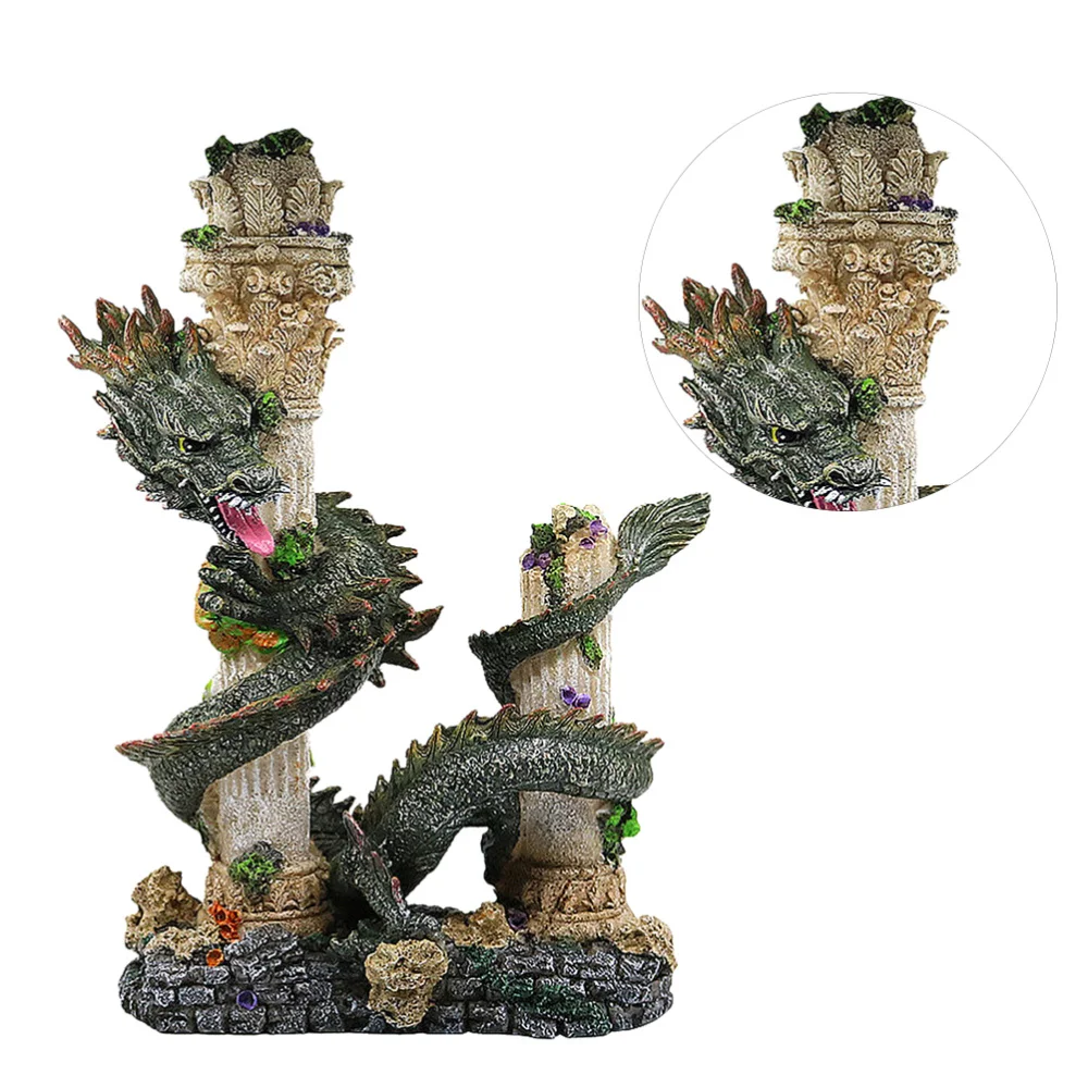

1pc Chinese Dragon Ornament Fish Tank Aquarium Resin Landscaping Decoration Resin Craft Creative Aquarium Ornament