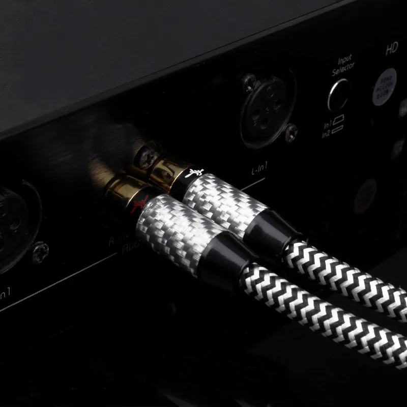 2RCA кабель с посеребренным штекером Hi Fi RCA двойной для экранирования аудио и видео DVD усилитель