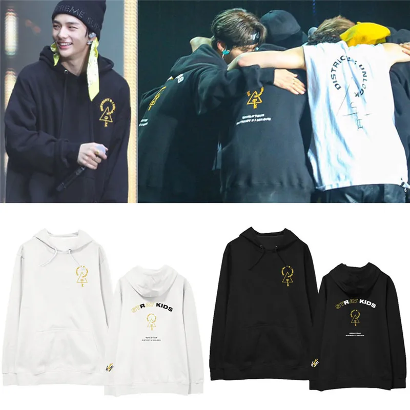 Детская весенне-осенняя одежда KPOP с длинным рукавом толстовки капюшоном район 9