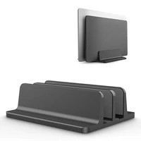 tablet stand double vertical laptop holder alloy adjustable desktop notebook stand with adjustable dock for macbook for surface