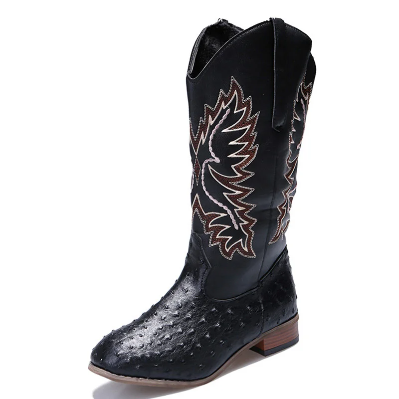 

Женские длинные ботинки, ботинки с острым носком для женщин, модные ботинки с вышивкой, Женская удобная обувь, мягкая женская обувь