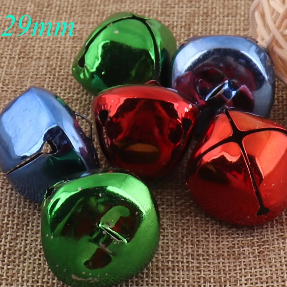 

30 Pcs Large Jingle Bells,Christmas Bells,29MM Blue/Green/Red Jingle Bells,Key Chain,Durable Jingle Bells,Pet Collar Bells-Whole