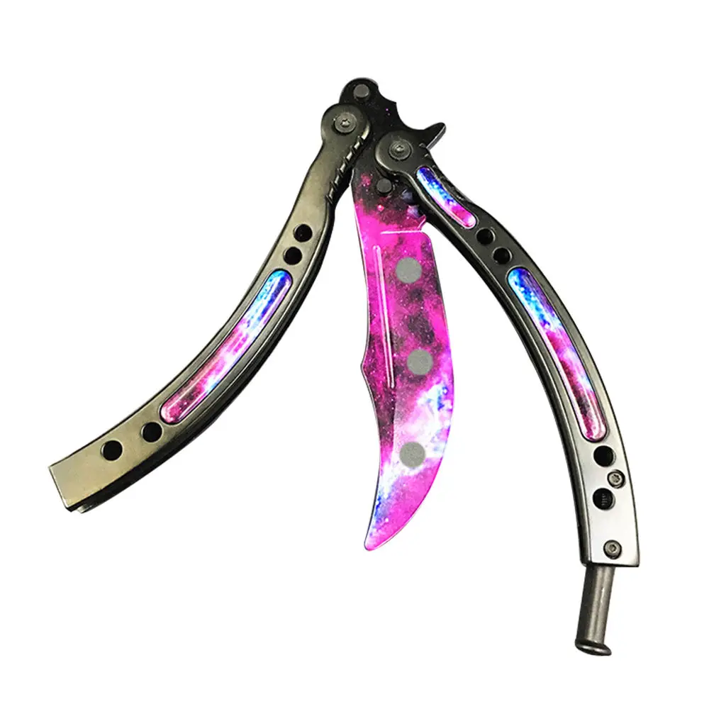 1088 Нож-бабочка, karambit, складной нож, тренировочный нож, лезвие, подарок, balisong, Counter Strike, игровой нож, не заточенный, металлический - Цвет: 1088