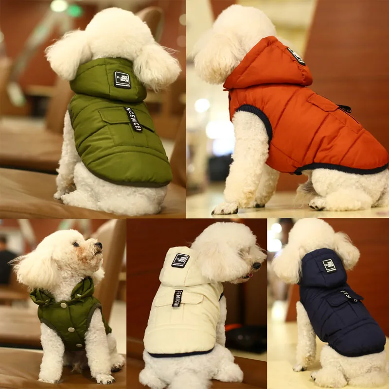 Зимняя одежда для собак куртка теплое пальто домашних животных ветрозащитный