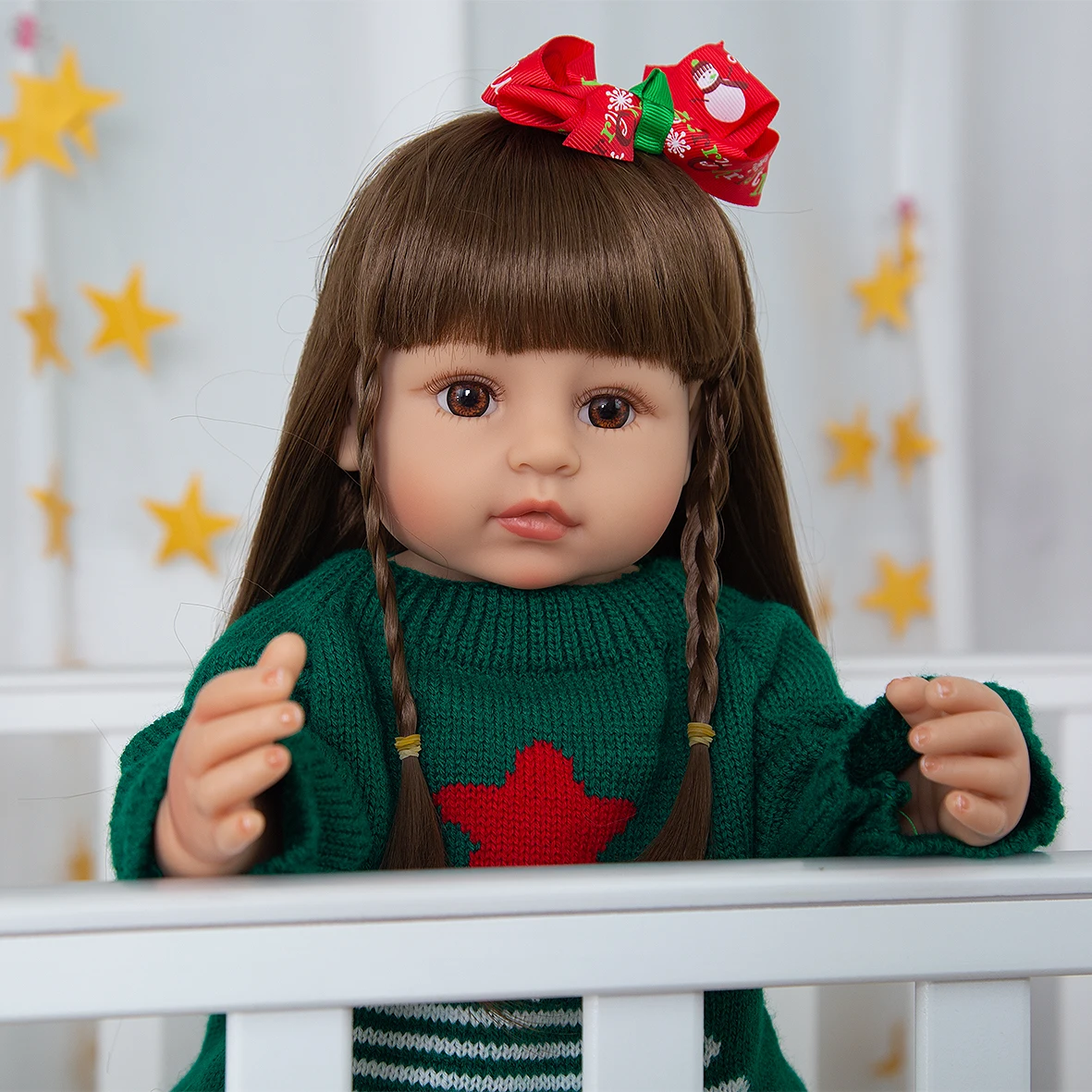 

Silicone Baby Dolls With Eyes Open Reborn Baby Toddler Girl Doll 55 cm Soft Full Body Silicone Doll Real Touch Toy Gifts