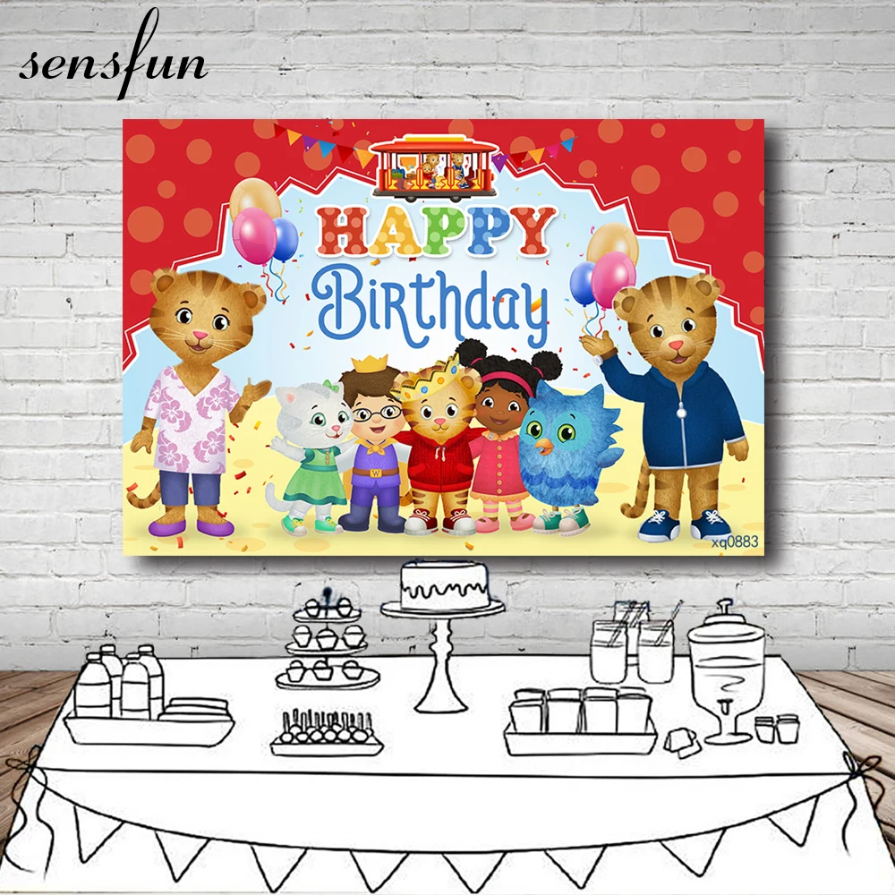 Фоны для фотосъемки Даниэль Тигр тема детский день рождения Вечеринка фоны