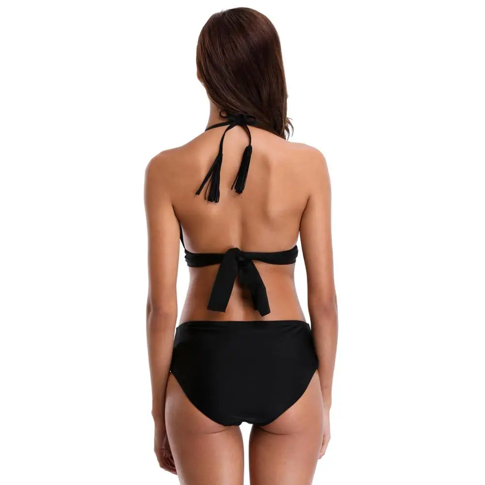

New Women's Push-up Halter Bandage Ruched High Waisted Bottoms Bikini Swimsuits