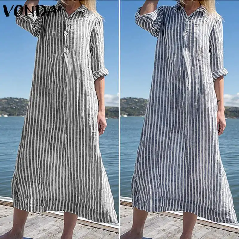 Винтажный пляжный сарафан большого размера одноцветные осенние летние макси