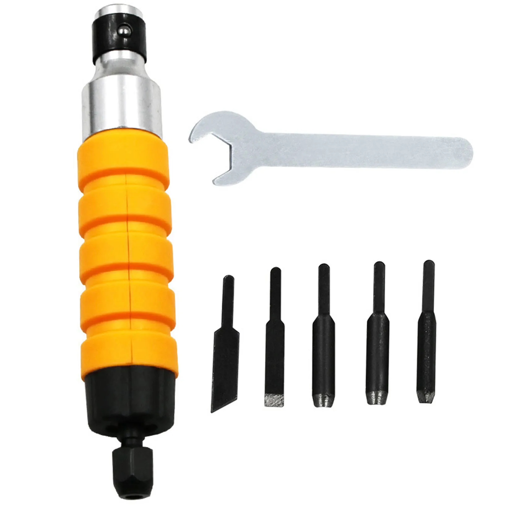 

Набор инструментов для резьбы, электрическое долото для резьбы по дереву и 5 наконечников для резьбы, гаечный ключ с гибким стержнем