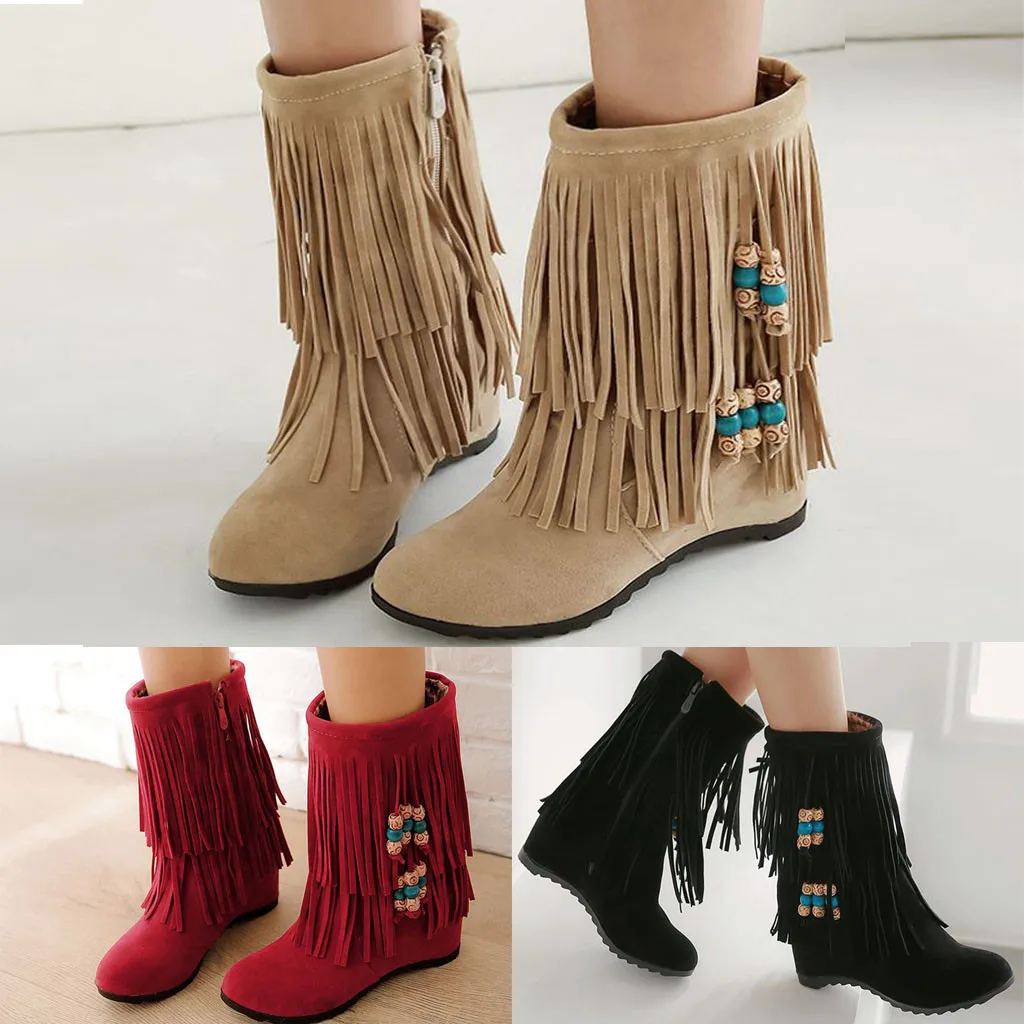 

SAGACE Winter Non slip boots women 2019 new Casual Boot Botas Mujer Fashion tassel Ladies Waterproof warm boots shoes woman #4Z