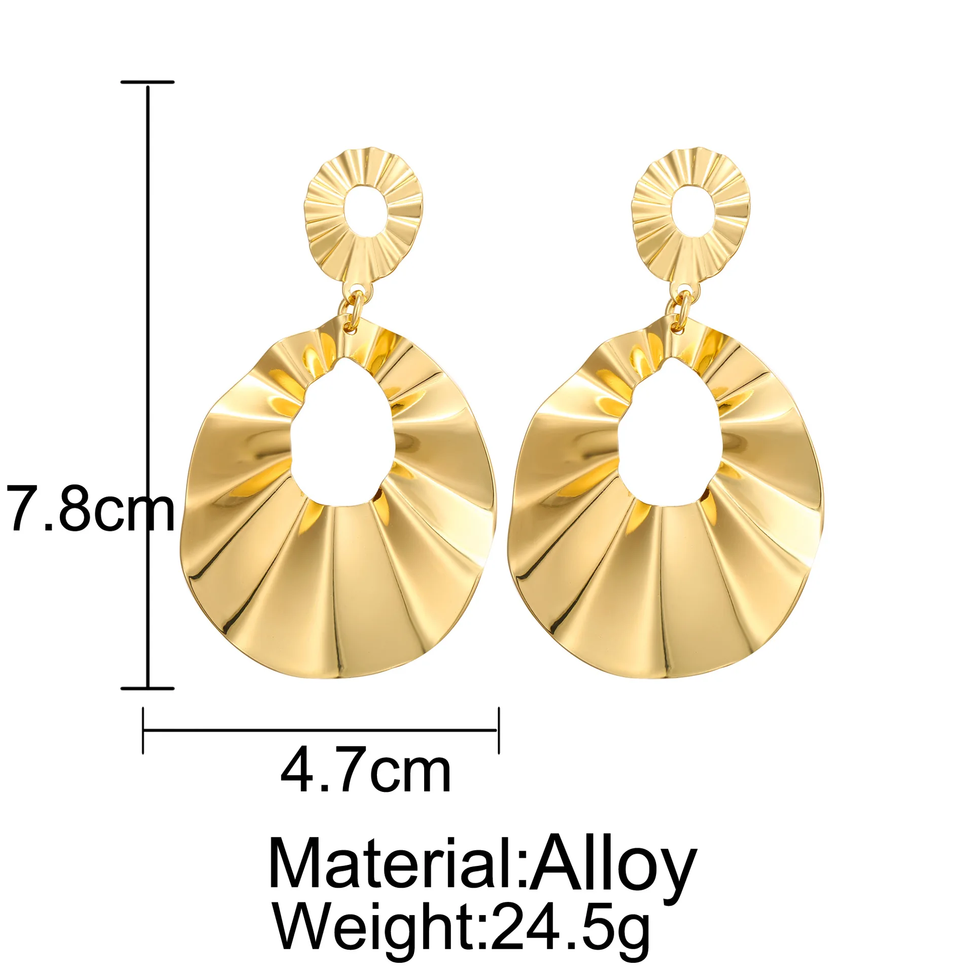 Европейские и новые полые серьги с волнистыми кругами преувеличенные для