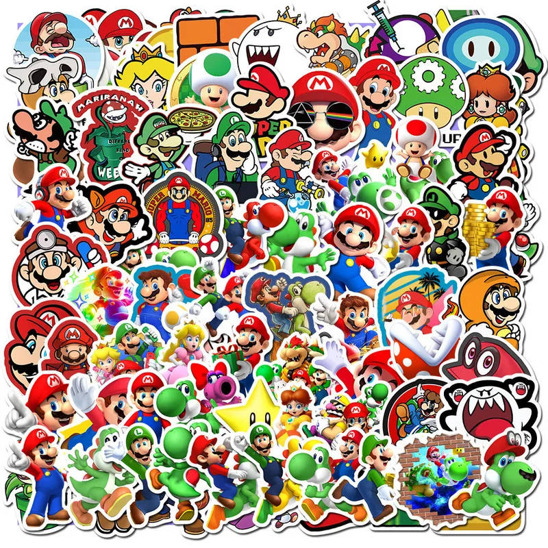 

10/30/50pcs/pack Anime Sticker Game Mario Cartoon Sticker Waterproof Suitcase DIY Laptop Guitar Skate car kids Stickers toy