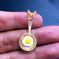 cooking necklace chef gift cooking keychain fried egg necklace tableware keychain kitchen gift