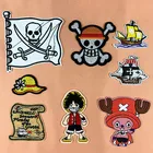 Детские аппликации из мультфильма аниме One Piece Luffy Пиратский Символ забавная вышивка тканевые наклейки DIY Одежда НАШИВКА с утюгом