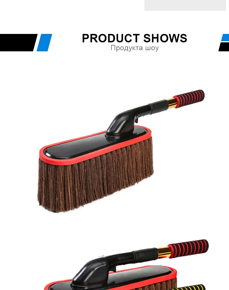 Car Wash Brush Dust Removal Brush Fibre Broom Rotating Mop Telescoping Long Handle Car Cleaning Tools Car Accessories Xammep