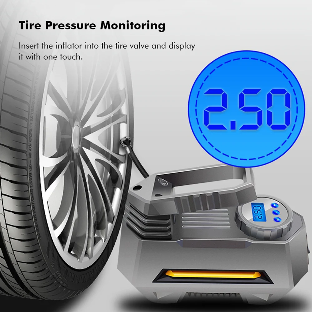 Online Bomba De Aire Para Coche Eléctrico, De 12 V Inflador De Compresor De Aire, 22 Cilindros, Pantalla Digital LCD, Presión De Neumático De Coche Portátil, Bicicleta Balón