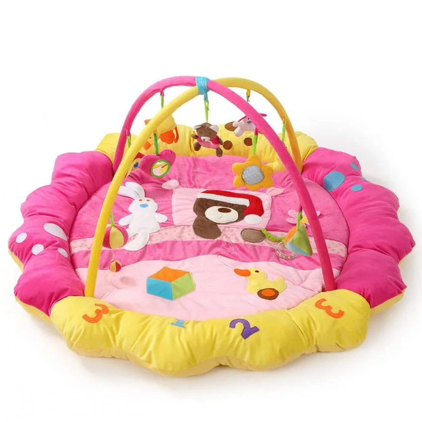 Забавный детский игровой коврик с медведем для занятий спортом гимнастический