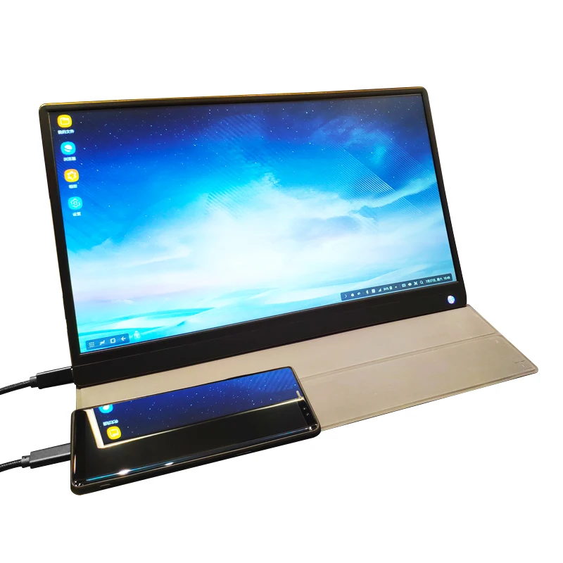 Портативный монитор ips 10800mAh батарея и сенсорный экран 15,6 монитор компьютера дисплей для ноутбука, xbox, переключатель ps4 с typeC HDMI - Цвет: Black